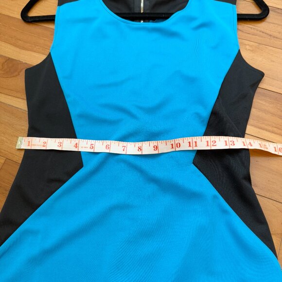 Women Mikeis Geometric Sleeveless Midi Dress in Black Blue Size Extra Large - Picture 5 of 9